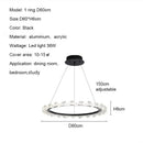 Axyaa Modern Minimalist Water Ripples LED Chandelier Ring Pendant Lights