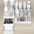 Axyaa Makeup Storage Box: Plastic Organizer for Vanity & Dressing Table - Desktop Cosmetic Shelf