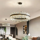 Axyaa Luxury Crystal Chandelier Black Gold LED Modern Home Decoration Dining Room Light