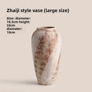 Axyaa Wabi-Sabi Ceramic Vase, Retro Earthenware Jar, High-End Flower Arrangement, Living Room Decor