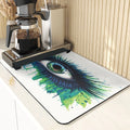 Eye Print Watercolor Style Absorbent Drying Mat & Coasters Set by Axyaa