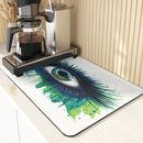 Eye Print Watercolor Style Absorbent Drying Mat & Coasters Set by Axyaa