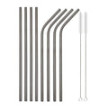 Axyaa Stainless Steel Straw Set with Cleaner Brush Home Bar Accessory