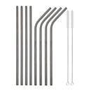 Axyaa Stainless Steel Straw Set with Cleaner Brush Home Bar Accessory