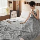 Axyaa Cotton Throw Blanket: Breathable Summer Comforter Quilt, Letter Leaf Design.