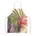 Axyaa Large Leaves Kitchen Ladies' Apron - Tropical Plants Design