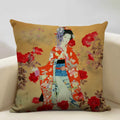 Axyaa Classic Japanese Lady Cushion Cover 45x45cm Home Decor Pillowcase