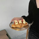 Axyaa Stainless Steel Dessert Plate: Industrial Style Bread Muffin Cake Baking Metal Plate