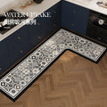 Axyaa Retro Floral Pattern Kitchen Carpet - Non-slip Waterproof Rug