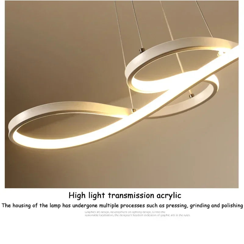 Axyaa Nordic Music LED Pendant Light - Black Kitchen Dining Room Living Room Lamp