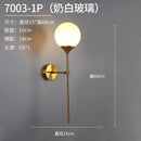 Axyaa Glass Ball Gold Wall Lamp Indoor Sconce Lighting for Living Bedroom Kitchen