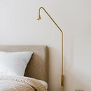 Axyaa Minimalist Gold Metal LED Floor Lamp for Living Room, Study, or Bar