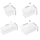 Axyaa Clear Drawer Organizers Set for Makeup, Kitchen, and Bathroom Storage