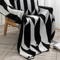 Axyaa Deer Plush Geometric Knitted Jacquard Blanket - Soft & Cozy Office Nap Blanket