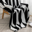 Axyaa Deer Plush Geometric Knitted Jacquard Blanket - Soft & Cozy Office Nap Blanket