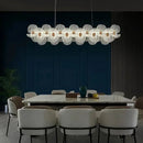 Axyaa Glass Flower Chandelier: Modern LED Pendant Light for Living & Dining Room