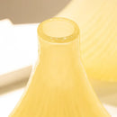 Axyaa Geometric Yellow Glass Vase with Cover for Home Decor
