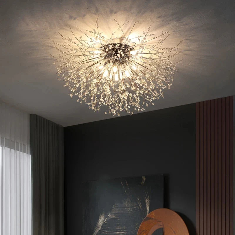 Axyaa Dandelion Crystal Ceiling Lamp - Nordic Style Modern Living Room Lighting