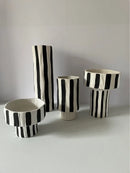 Axyaa Striped Ceramic Vase Geometric Flowerpot Ornament