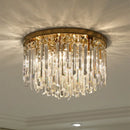 Axyaa Luxury Crystal Ceiling Lights - Gold/Chrome Metal Mounted Lighting