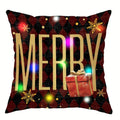 Axyaa Black Santa Claus LED Light Pillowcase for Merry Christmas Party Home Decor