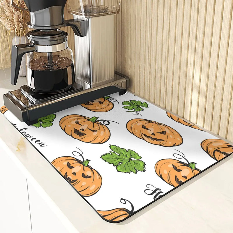 Axyaa Pumpkin Printing Silicone Coasters for Halloween Style Kitchen Décor