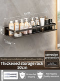 Axyaa Black Aluminum Towel Rack Holder 60CM with Hook and Tissue Holder