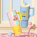 Axyaa 710ML Insulated Stainless Steel Straw Tumbler with Handle