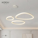 Axyaa Brushed LED Chandelier, Ceiling-Mounted Black&White Lighting for Living Room