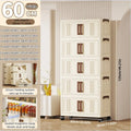 Axyaa 23.6" Double-Door Foldable Storage Box, Heavy-Duty Rolling Cabinet for Various Items