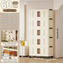 Axyaa 23.6" Double-Door Foldable Storage Box, Heavy-Duty Rolling Cabinet for Various Items
