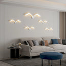 Axya Modern Seagull LED Wall Light in White/Brown Iron for Living Room