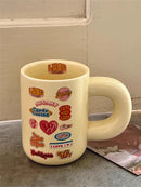 Axya Chubby Mug Set, Ceramic Coffee Cups, Retro American Design
