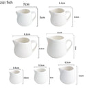 Axya Ceramic Mini Milk Jugs with Handle - Pure White Restaurant Tableware