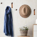 Axyaa Solid Wood Leather Hook Belt for Hanging Clothes and Hats on Wooden Wall