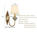 Axyaa Ceramic Copper Wall Lamp Single Head Fabric Bedroom Bedside Light