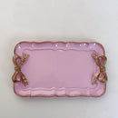 Axyaa Vintage White Bow Tie Ceramic Tray for Kitchen and Living Room