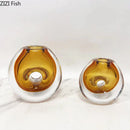 Axyaa Circular Glass Vase for Desk Decoration and Flower Arrangement