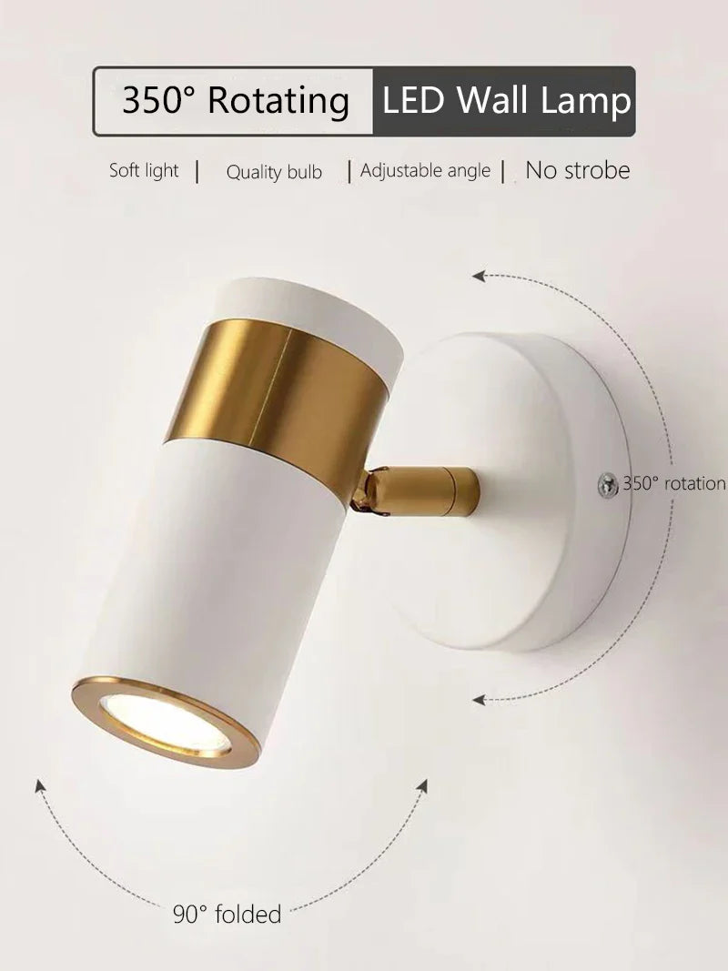 Axyaa Nordic Wall Lamp with Adjustable LED Reading Light