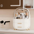 Axyaa Vanity Makeup Organizer with Lid, Drawers - Cosmetics Skincare Display Case