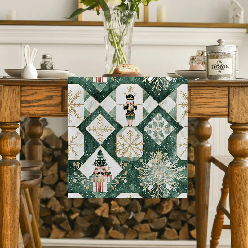 Axyaa Nutcracker Geometry Table Runner, Perfect for Dining and Party Decor