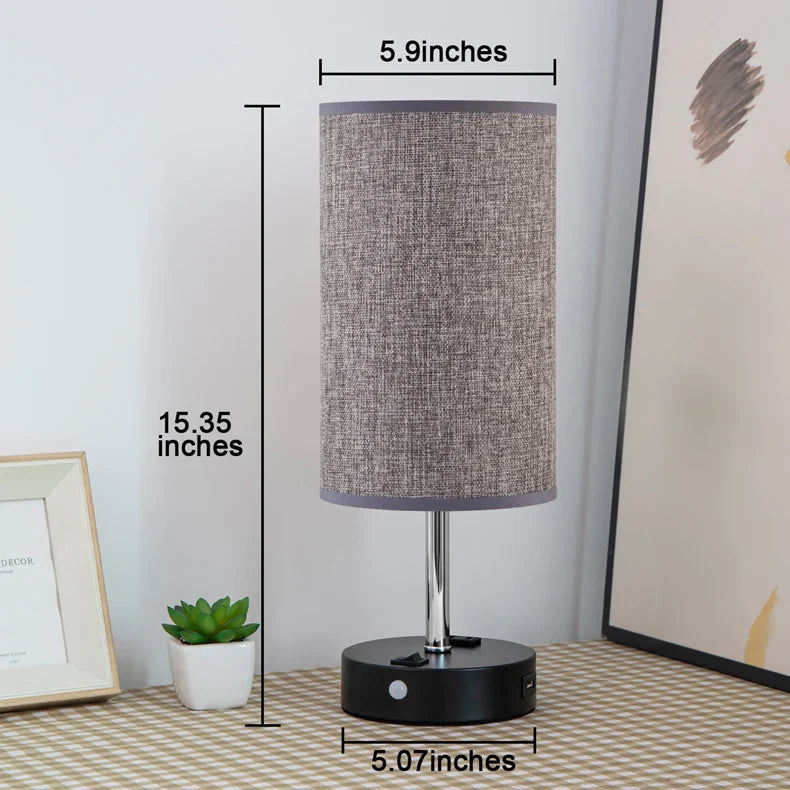 Motion Sensor Bedside Lamp USB Rechargeable Light Grey Desk Lamp