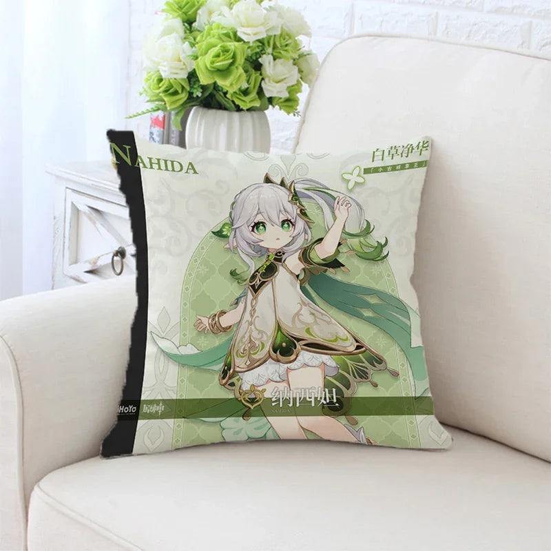 Axyaa Anime Pillow Cover 45x45, Decorative Cushion for Sofa, Bed, Home Decor