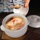 Axya Korean Style White Ceramic Casserole Round Gas Cooker Pot 2-6L Home Kitchen Cookware