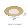 Axyaa Golden Edged Tree Pattern Ceramic Dining Plate Set