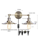 Axyaa Industrial Pink LED Wall Light with Pull Chain Switch - Two Heads Industrial Bedroom Lamp