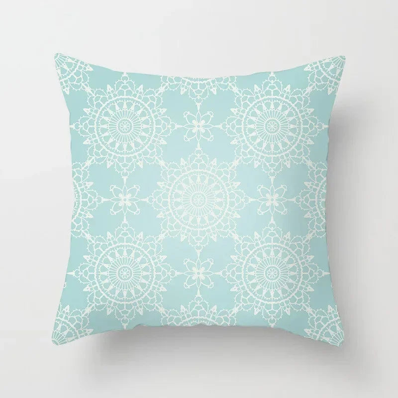 Modern Geometry Print Pillow Case for Home Decor by Axyaa - Mint Green Pillow Cover