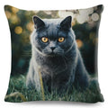 Axyaa British Shorthair Russian Blue Cat Cushion Cover - Cute Pet Animal Pillowcase
