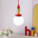 Axyaa Glass Ball Pendant Light: Nordic Macaron Color Design for Kids’ Room and Bedroom