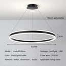 Axyaa LED Circle Pendant Light Chandelier for Living, Dining, Bedroom - Dimmable Lighting